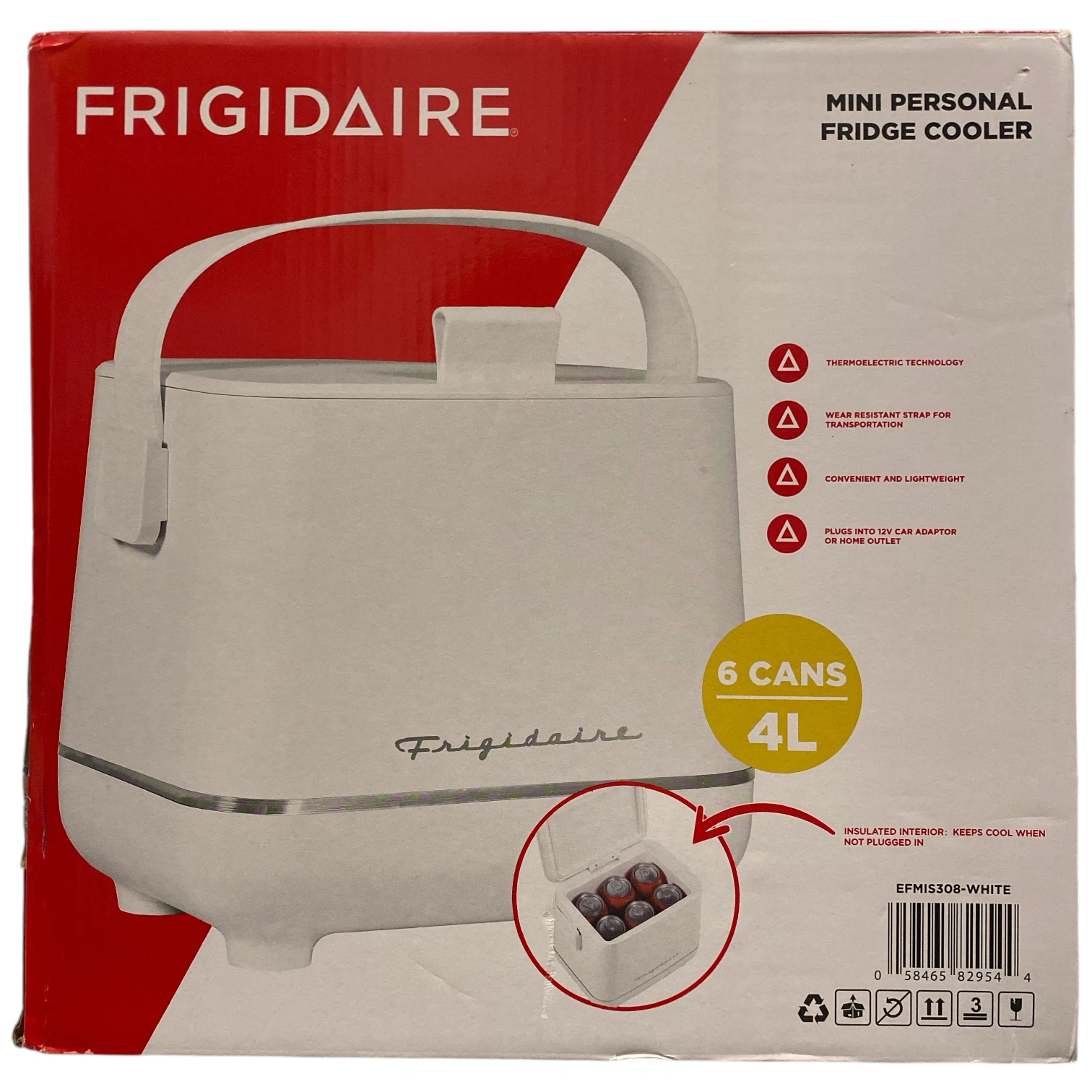 Frigidaire Mini Personal Fridge Beverage Cooler, 6